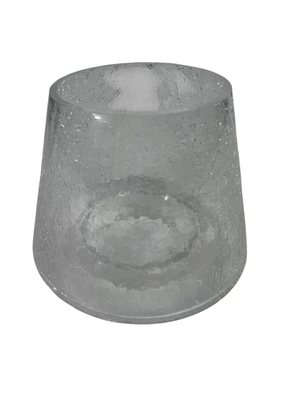 Home Interiors Ceramic Candle Jar Topper Shade Crackle Clear 4”x5” Multi Color